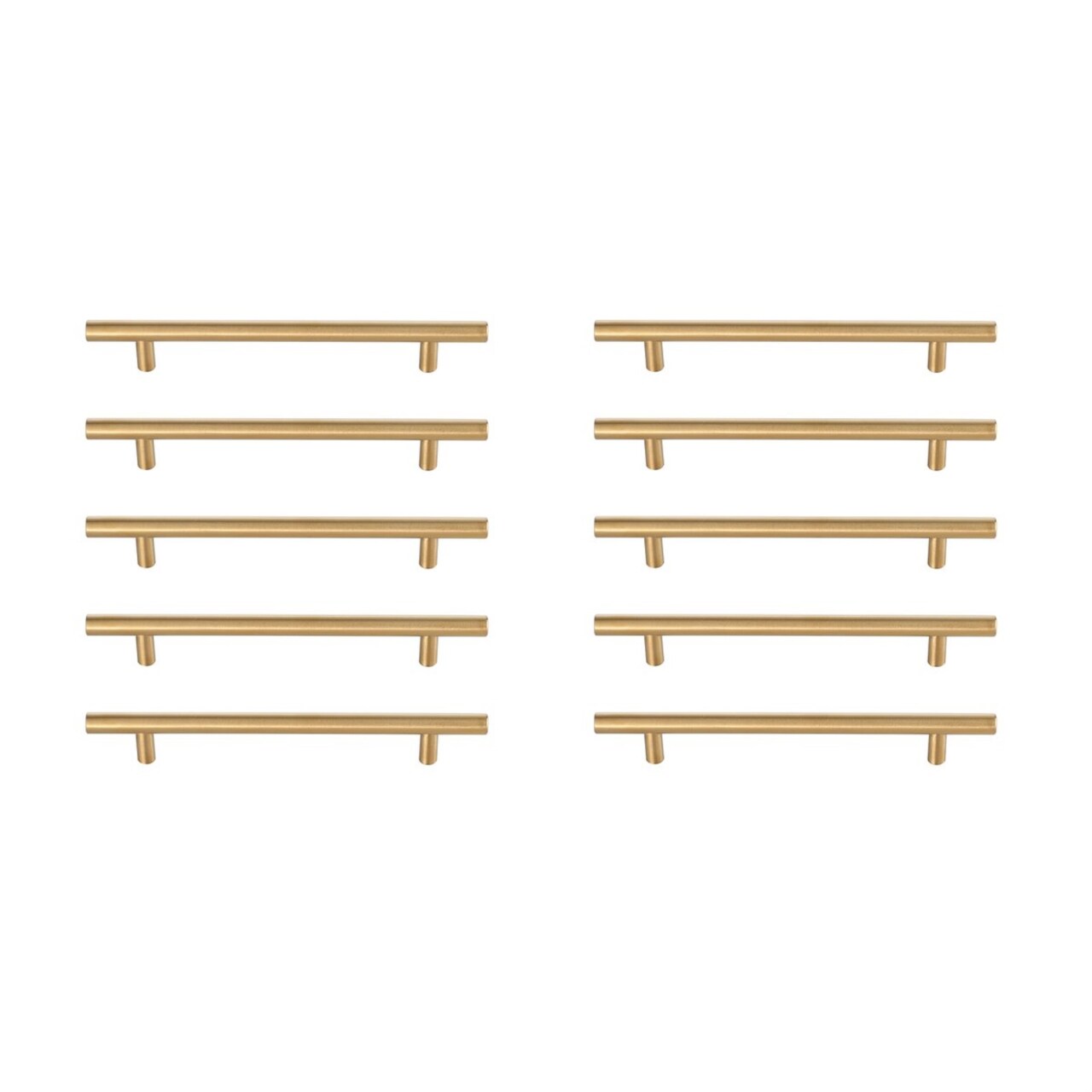 Quinn 6-5/16" Center to Center Brass Bar Pull Multipack (set of 10)